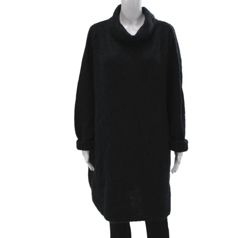 Nordstrom Women Sweater Dress Black Cowl Neck Long Sleeve Alpaca Size 3X